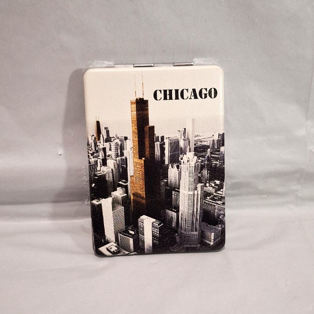 Chicago Skyline Rectangular Travel Compact Mirror Souvenir – Unbranded